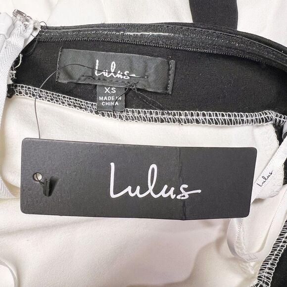 Lulus Impressive Edge White Color Block Strapless Midi Dress Size XS NWT - Picture 7 of 9